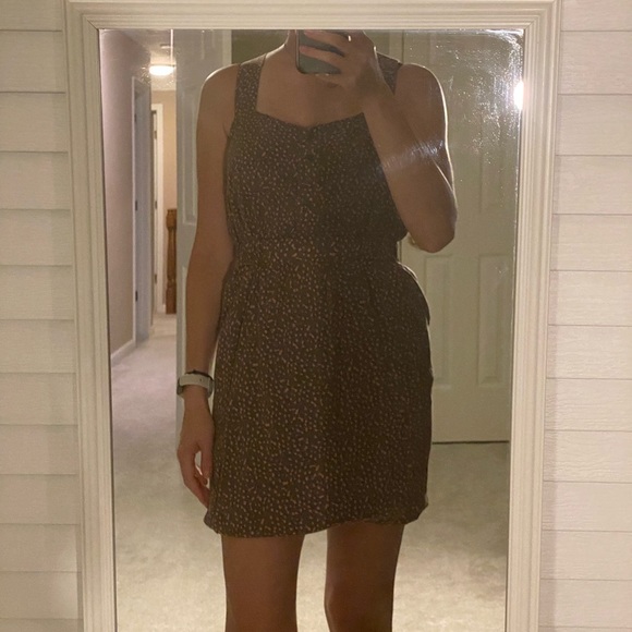 BCBG GENERATION BROWN WITH PINK SLEEVELESS BUBBLE HEM DRESS XS - Picture 1 of 4